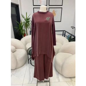 NUSS TRİKO KOL DETAYLI İKİLİ TAKIM