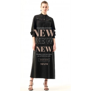 Nuss Zımba Detaylı Elbise KEKİK