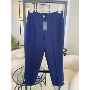 sentez düğmeli pantolon lacivert