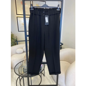 sentez havuç paça bambu pantolon siyah