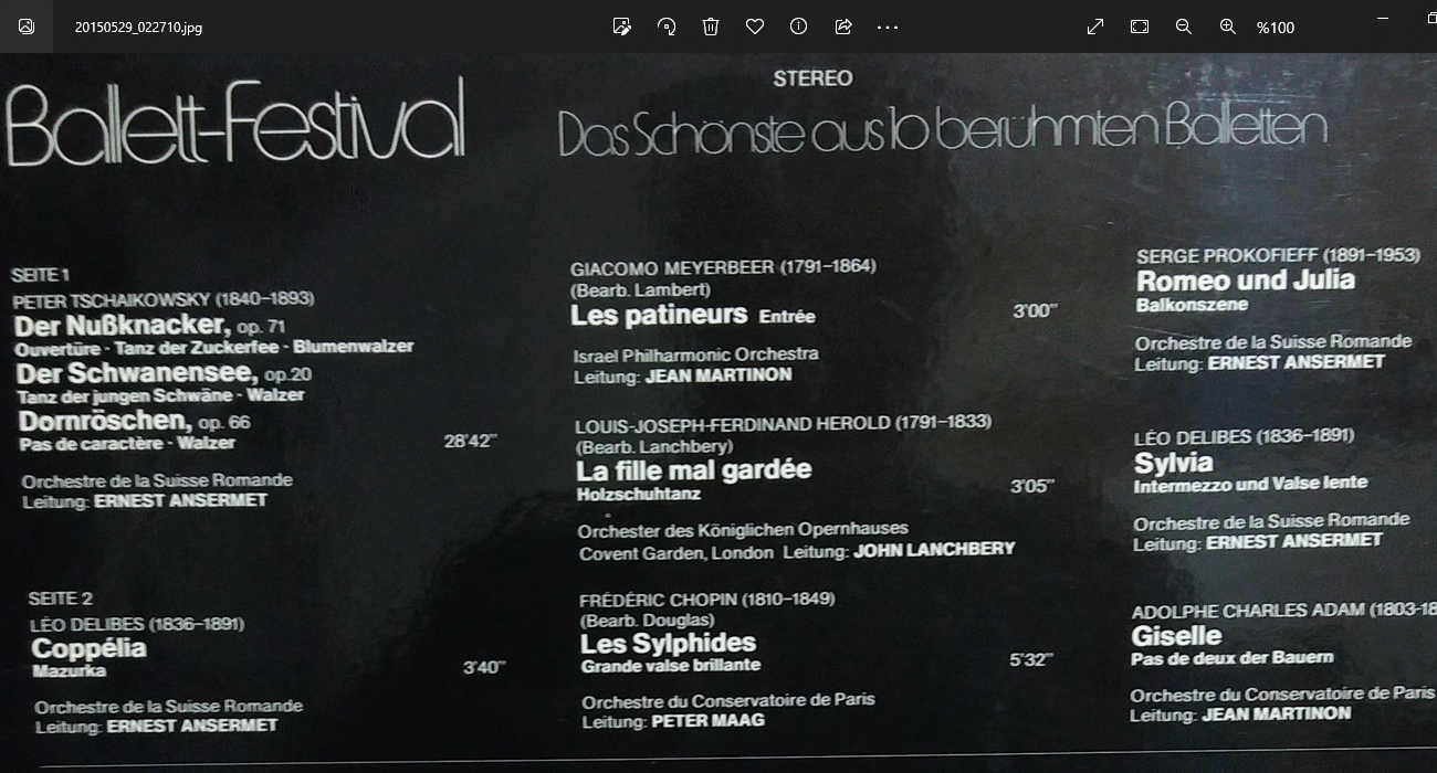 CLASIC BALLET FESTICAL MUSIC LP