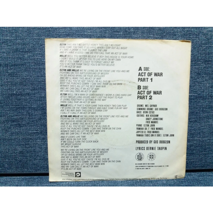 ELTON JOHN MILLIE JACKSON ACT OF WAR