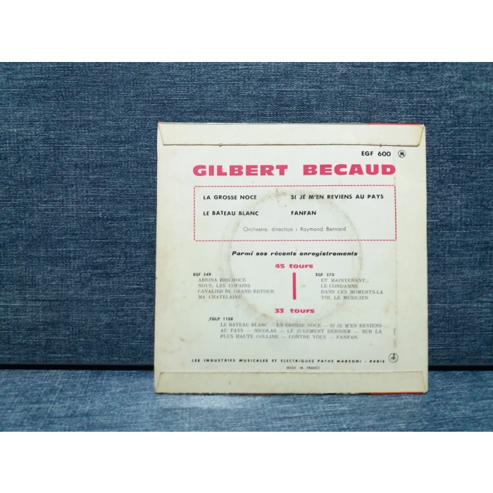 GILBERT BECAUD LA GROSSE NOCE   ( 4 TRACK PLAK )