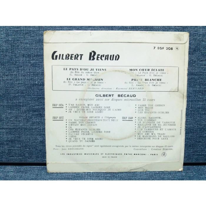 GILBERT BECAUD LE PLAYS JE VIENS
