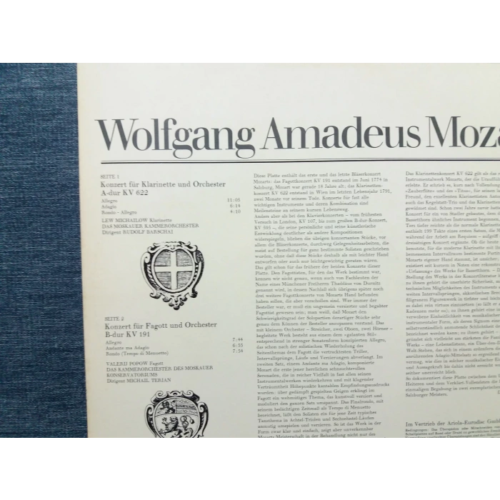 MOZART KLARINET FAGOTT KONZERT