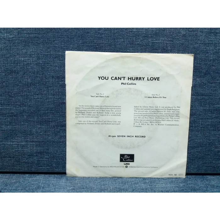 PHIL COLLINS YOU CANT HURRY LOVE