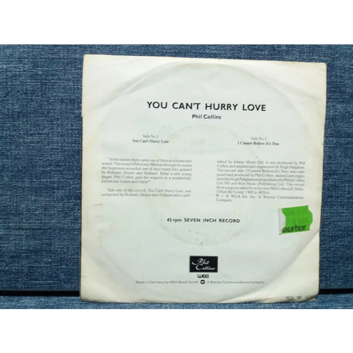 PHIL COLLINS YOU CANT HURRY LOVE