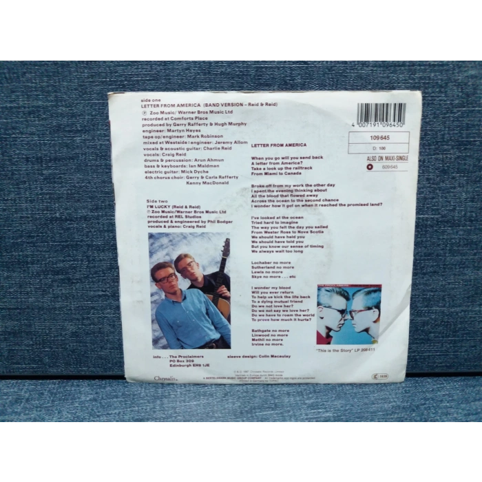 PROCLAIMERS LETTER FROM AMERICA