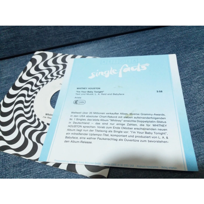 WHITNEY HOUSTON IM YOUR BABY TONIGHT   ( PROMOTION COPY )