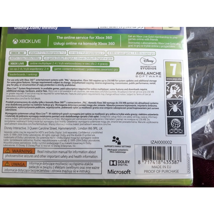 XBOX 360 DISNEY INFINITY + KONSOL