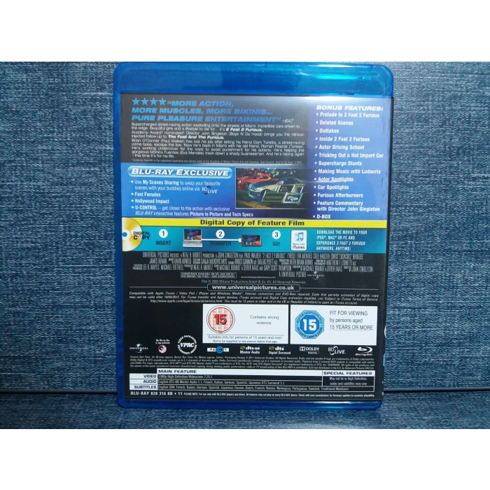 2 FAST 2 FURIOUS BLURAY FILM ( 2 DISK -İNGİLİZCE )