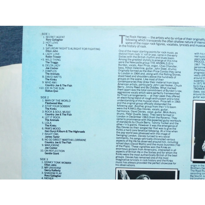 40 GREAT TRACKS ROCK HEROES  MUSIC 2 LP