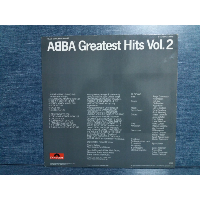 ABBA GREATEST HITS VOL.2  MUSIC LP