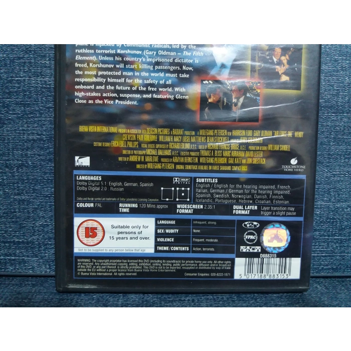 AIR FORCE ONE HARRISON FORD DVD FİLM (İNGİLİZCE)