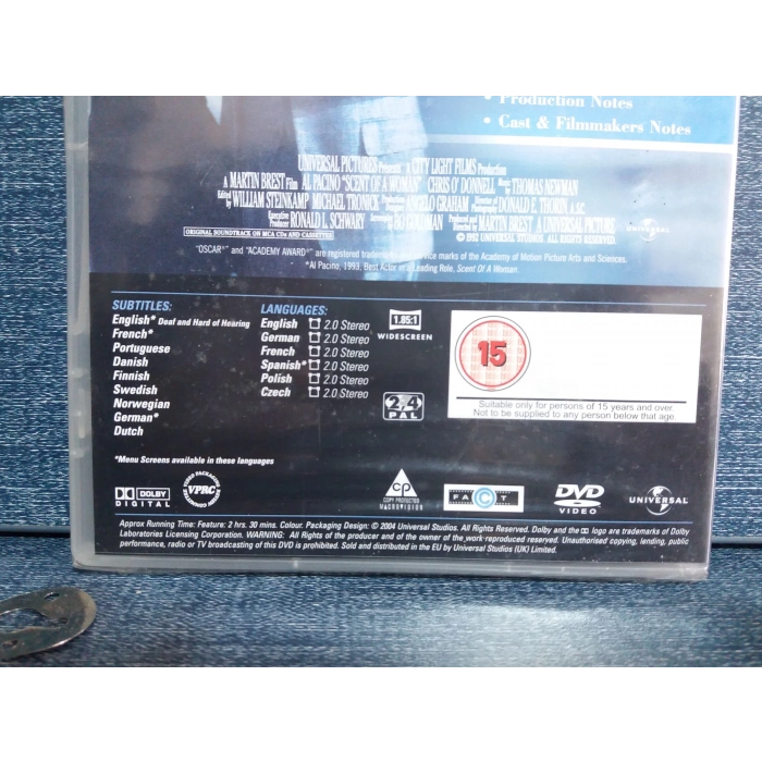 AL PACINO SCENT OF WOMAN DVD FİLM (İNGİLİZCE - SIFIR)