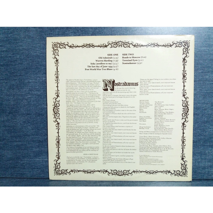 AL STEWART PAST PRESENT FUTURE LP (U.K PRESS)