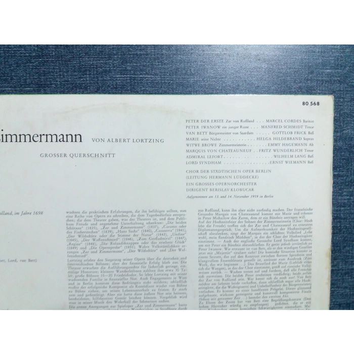 ALBERT LORTZING GROSSER LP ALBUM