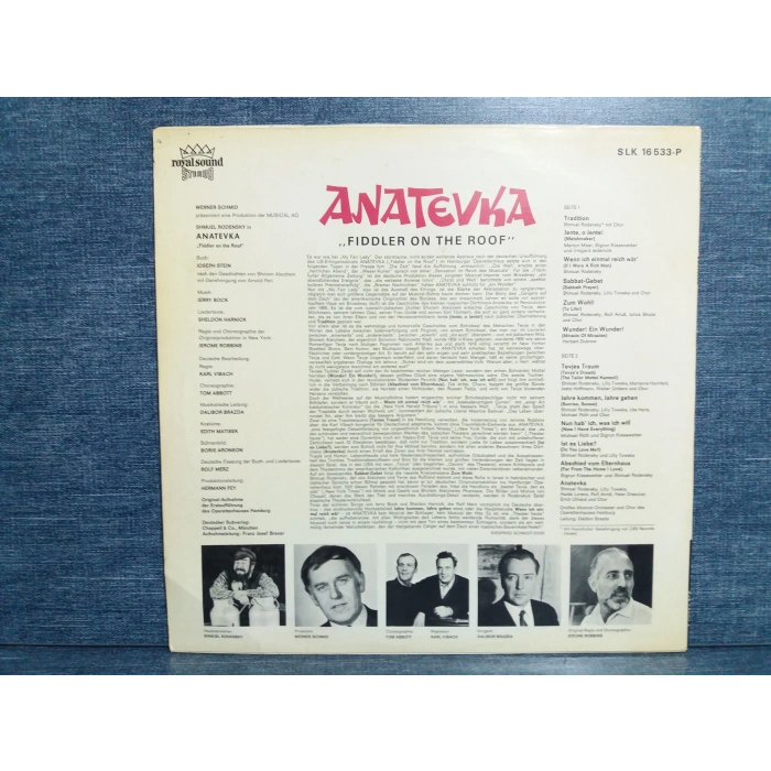 ANATEVKA MUSICAL SOUNDTRACK MUSIC LP