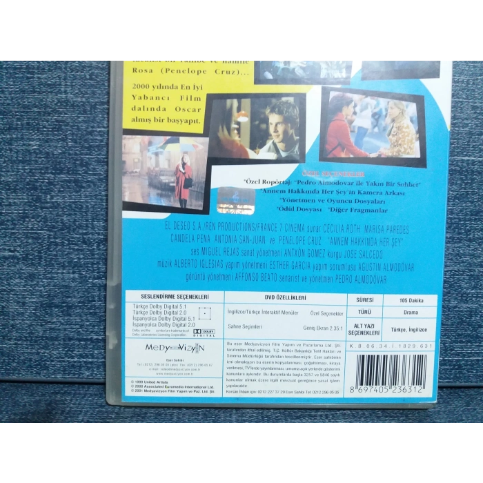 ANNEM HAKKINDA HERŞEY DVD FİLM