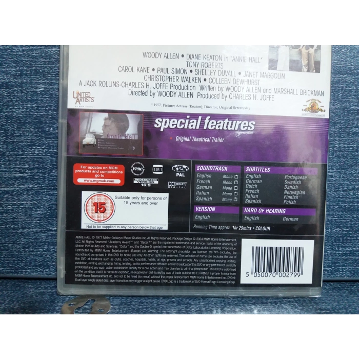 ANNIE HALL WOODY ALLEN DVD FİLM (SIFIR-İNGİLİZCE)