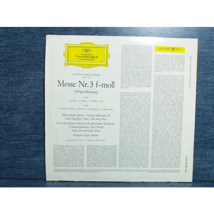 ANTON BRUCKNER MESSE Nr.3 EUGEN JOCHUM LP
