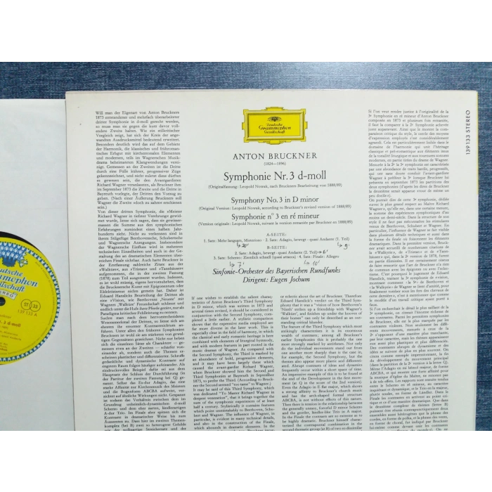 ANTON BRUCKNER SYMPHONY Nr.3 EUGEN JOCHUM LP