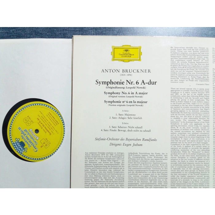 ANTON BRUCKNER SYMPHONY Nr.6 EUGEN JOCHUM LP