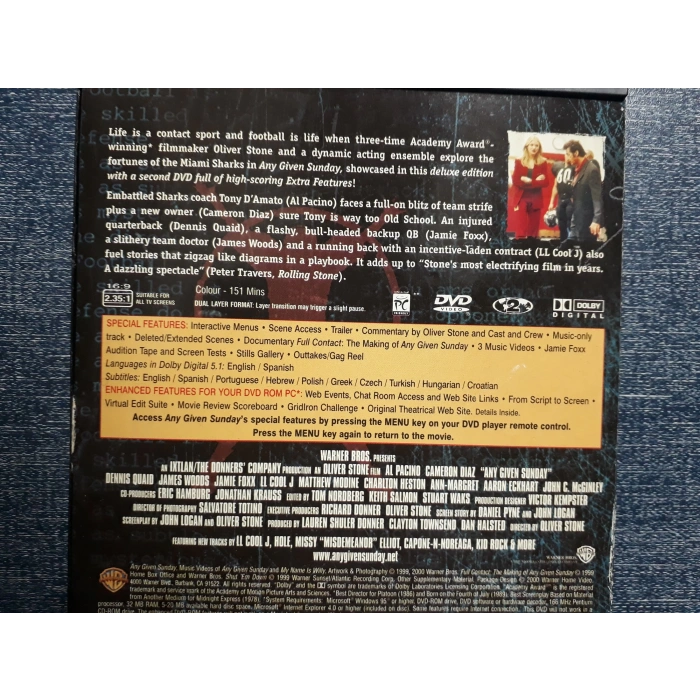 ANY GIVEN SUNDAY DVD FİLM (Snapcase -Tr Altyazılı) 2 DISK