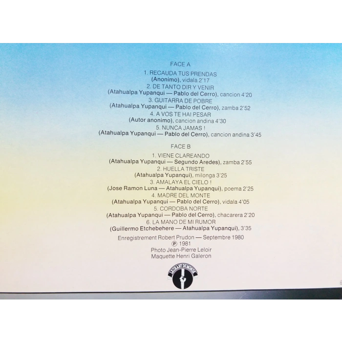 ATAHUALPA YUPANQUI MADRE DEL MONTE MUSIC LP