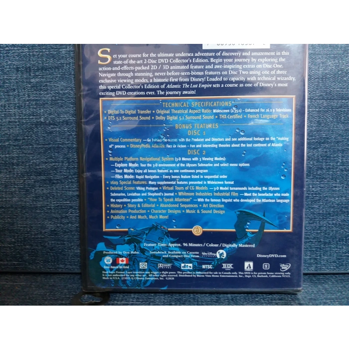 ATLANTIS THE LOST EMPIRE DISNEY DVD FİLM (İNGİLİZCE-SIFIR)