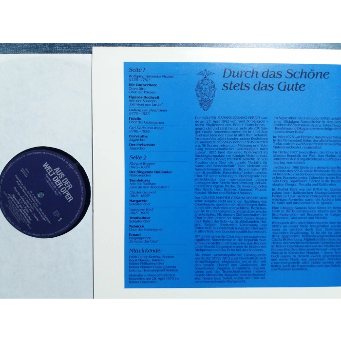 AUS DER WELT DER OPER MOZART FIDELIO WAGNER MUSIC LP