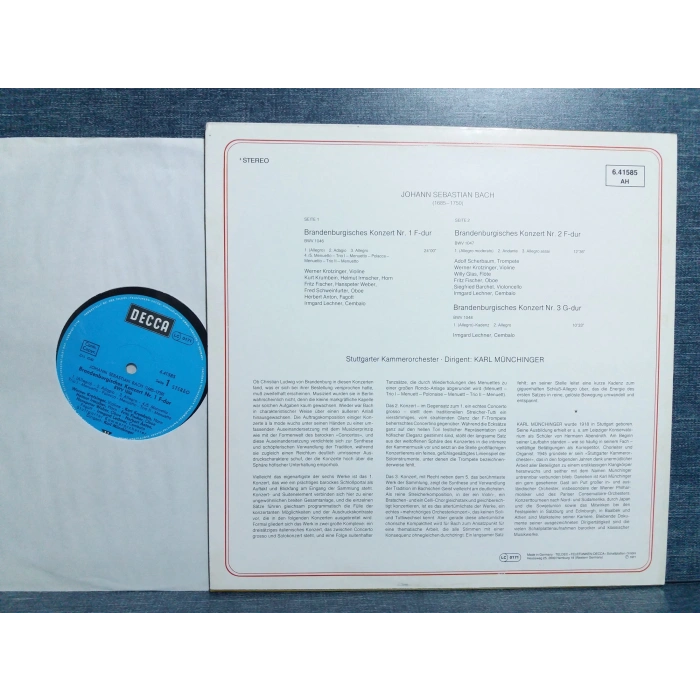BACH BRANDENBURGH KONZERT Nr.1-3 MUNCHINGER