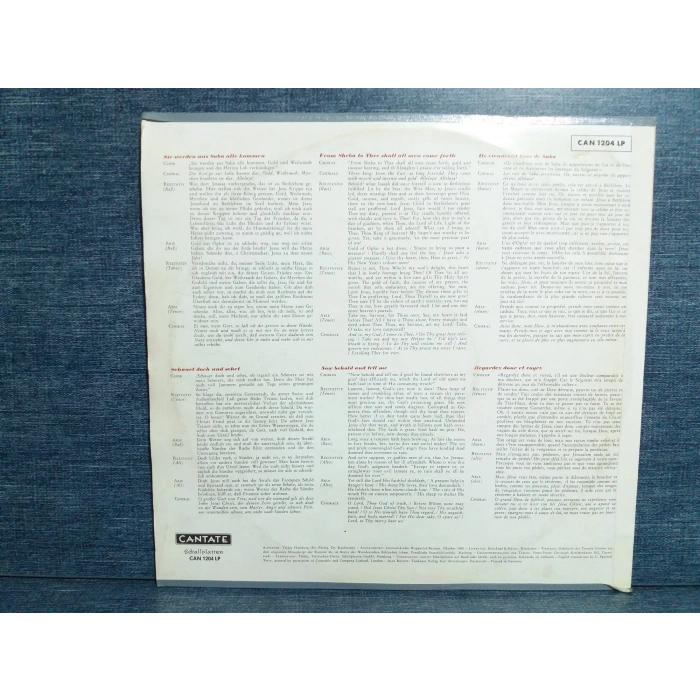 BACH KANTATE  BWV 65 - BWV 46  MUSIC LP