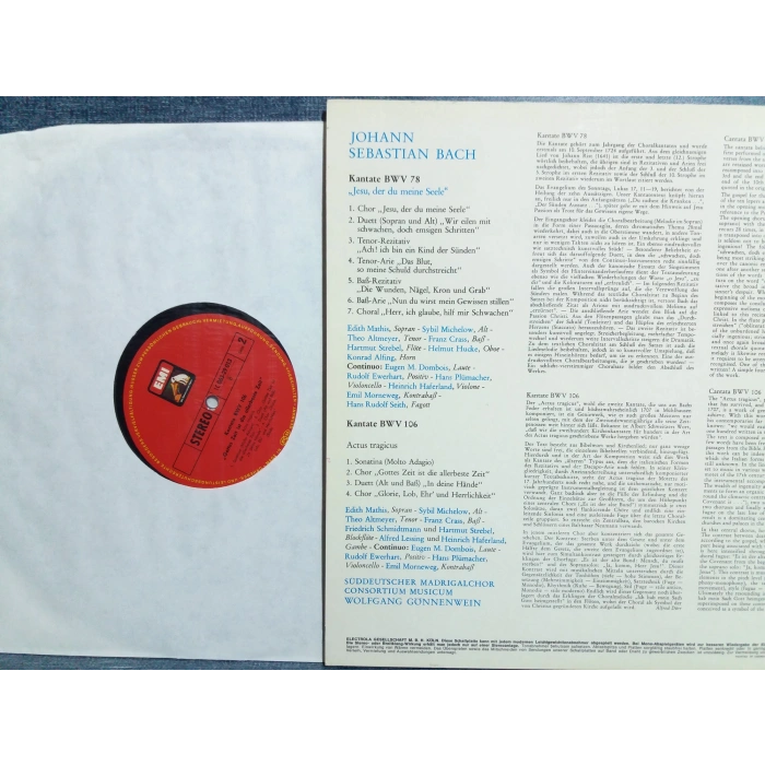 BACH KANTATE BWV 78 - BWV 106 LP