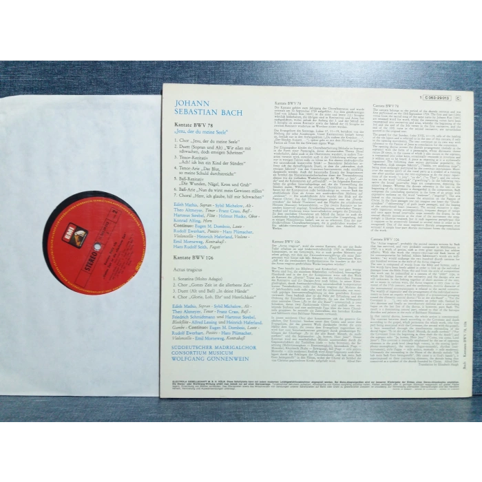 BACH KANTATE BWV 78 - BWV 106 LP