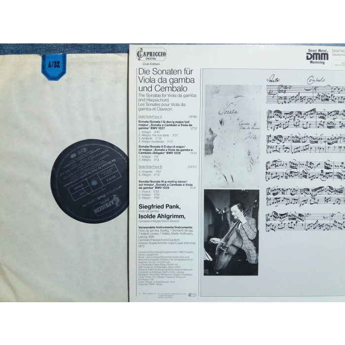 BACH LES SONATES POUR VIOLA BWV 1027-28-29 LP