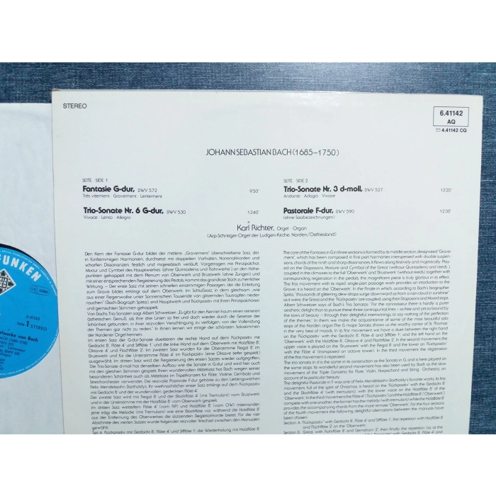 BACH ORGELWERKE SONATE FANTASIA PASTORALE KARL RICHTER