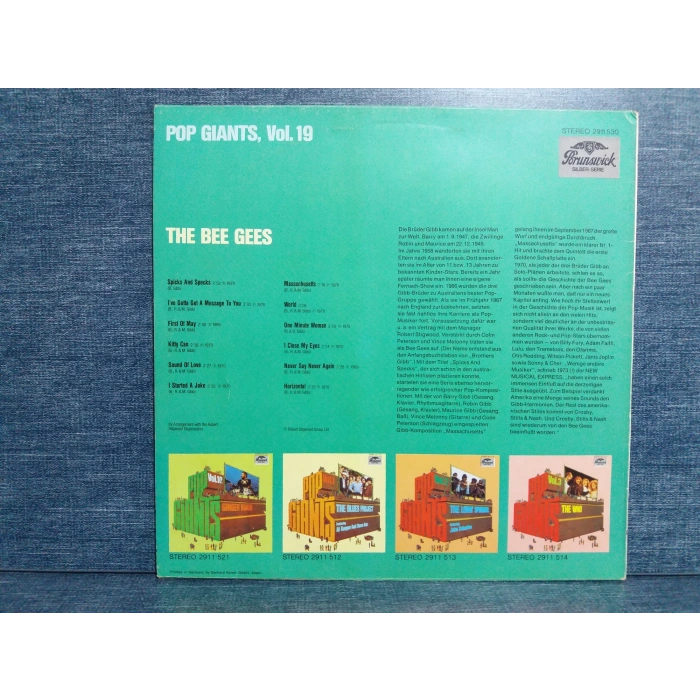 BEE GEES POP GIANTS VOL.19 MUSIC LP