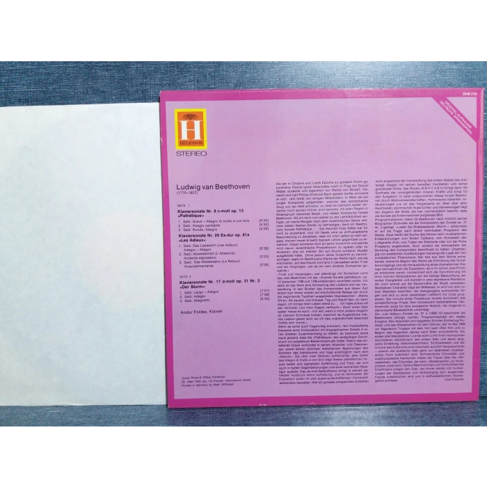BEETHOVEN PIANO PATHETIQUE LES ADIEUX DER STURM ANDOL FOLDES