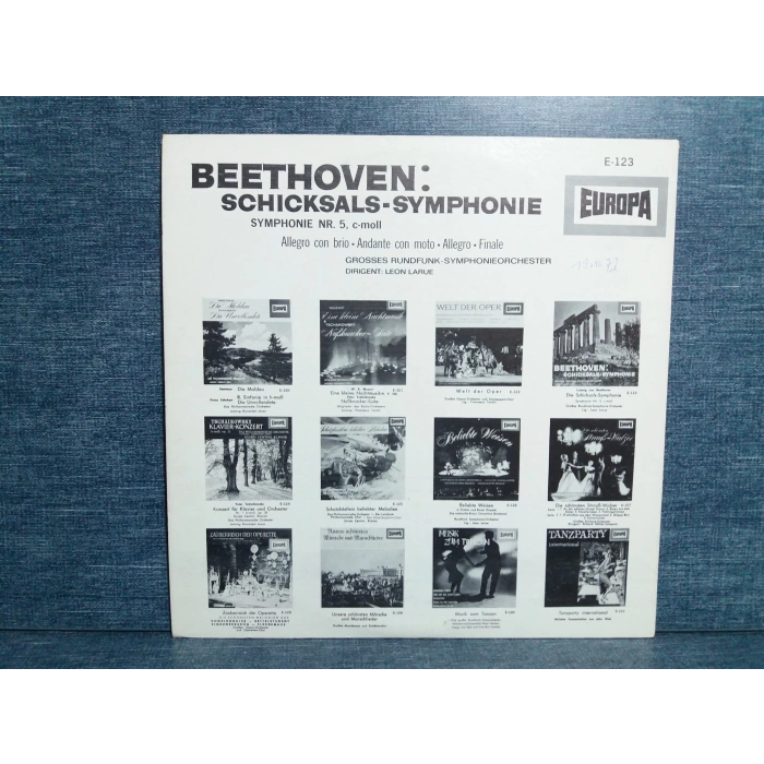 BEETHOVEN SCHICKSAL SYMPHONIE Nr.5  MUSIC LP