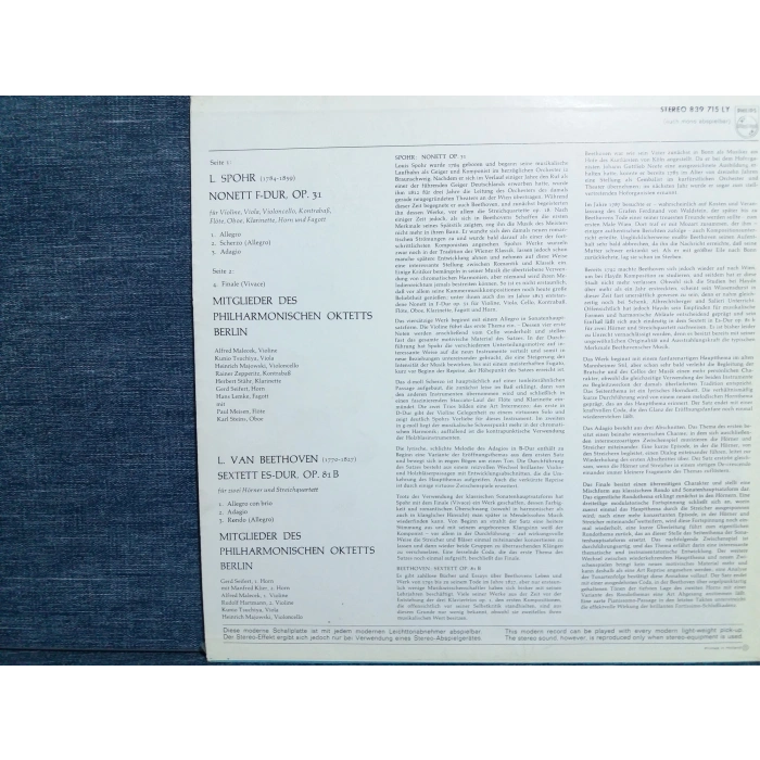 BEETHOVEN SEXTETT SPOHR NONETT