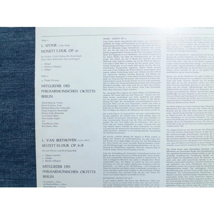 BEETHOVEN SEXTETT SPOHR NONETT