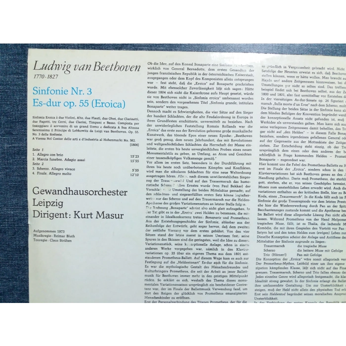 BEETHOVEN SINFONIE Nr.3 EROICA MUSIC LP