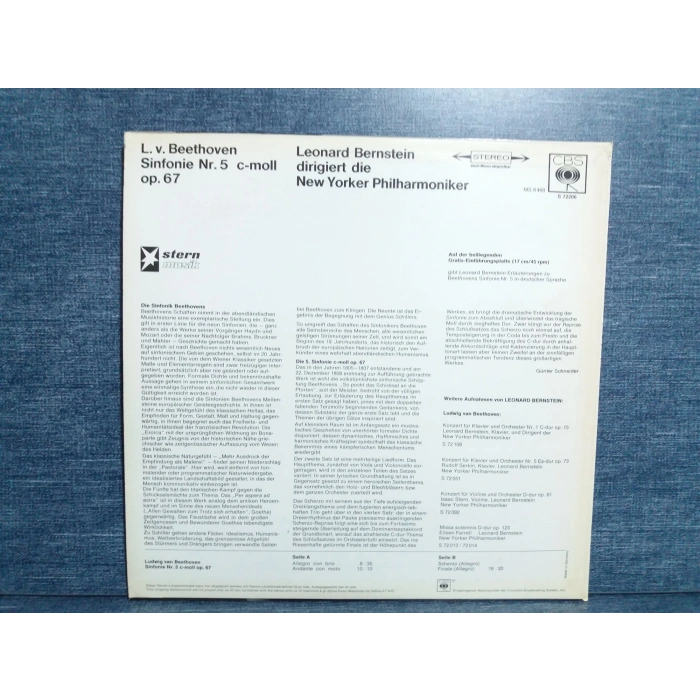 BEETHOVEN SINFONIE Nr.5 BERNSTEIN MUSIC LP