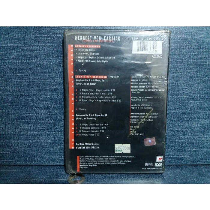 BEETHOVEN SYMPHONIE 1-8 KARAJAN DVD FİLM (SIFIR)