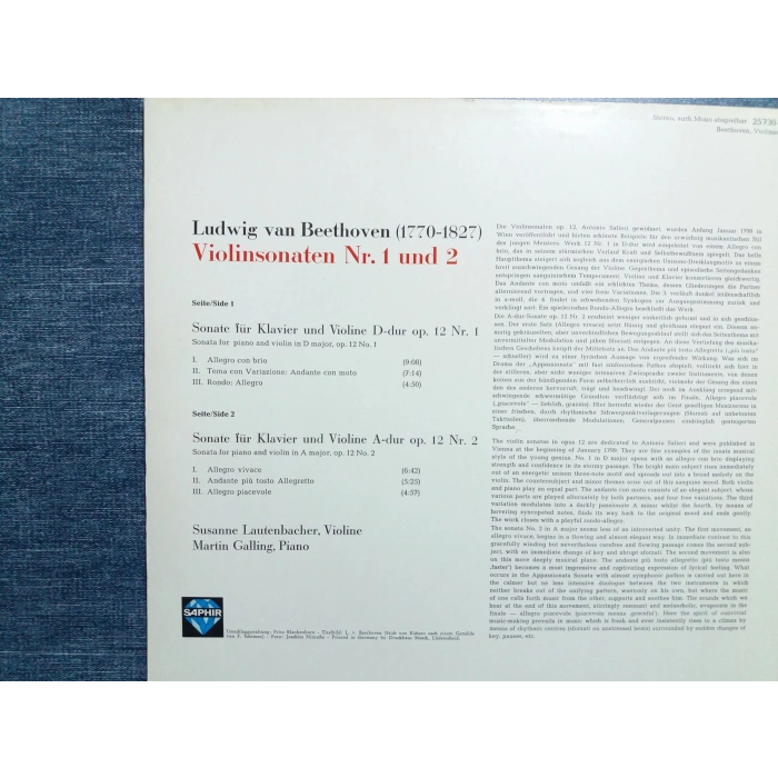 BEETHOVEN VIOLINSONATE Nr.1-2 SUZANNE LAUTENBACHER
