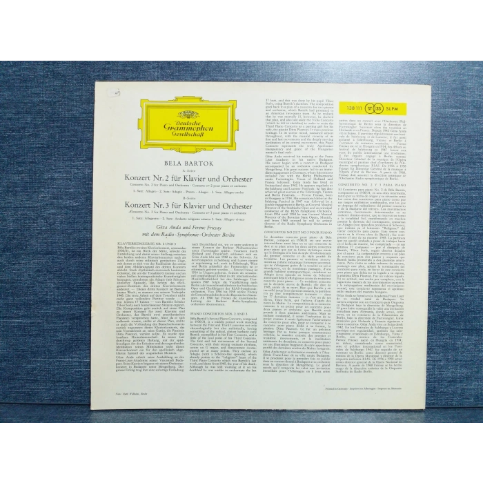 BELLA BARTOK KLAVIERKONZERTE Nr.2-3 GEZA ANDA FRICSAY LP