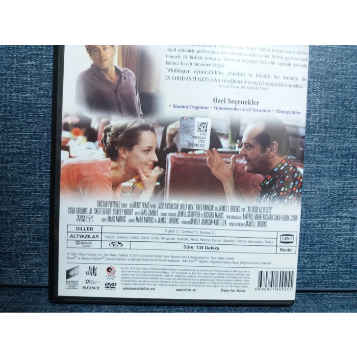 BENDEN BU KADAR AS GOOD AS IT GETS DVD FİLM Tr Altyazı