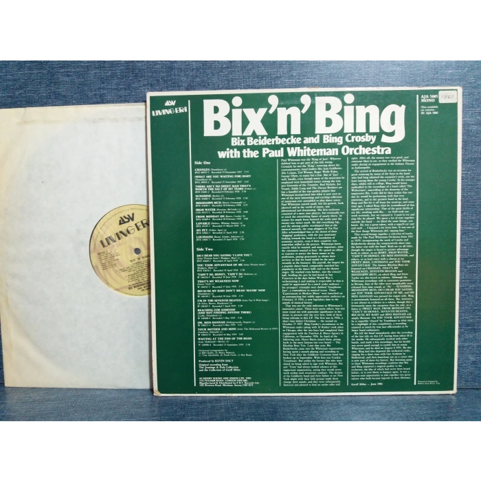 BIX BEIDERBECKE AND BING CROSBY MUSIC LP