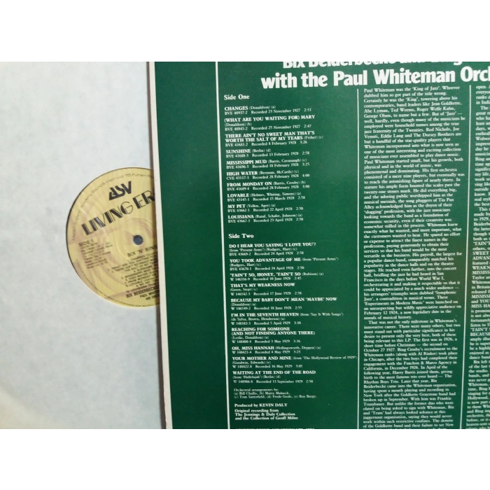 BIX BEIDERBECKE AND BING CROSBY MUSIC LP